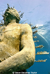 Man on fire... underwater sculpture planted with fire coral by Jason Decaires Taylor 